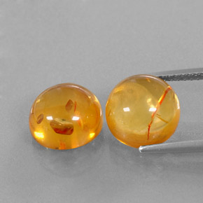 캐럿 천연 옐로우 오렌지 호박 보석, 투명한, 9.55 mm, 투명/반투명