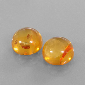 캐럿 천연 옐로우 오렌지 호박 보석, 투명한, 9.55 mm, 투명/반투명