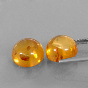 캐럿 천연 옐로우 오렌지 호박 보석, 투명한, 9.55 mm, 투명/반투명