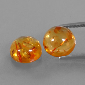 캐럿 천연 옐로우 오렌지 호박 보석, 투명한, 9.58 mm, 투명/반투명