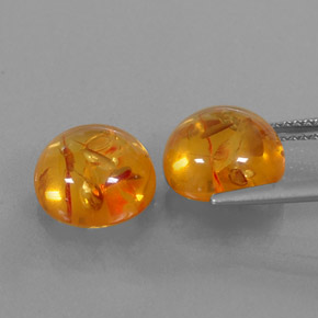 캐럿 천연 옐로우 오렌지 호박 보석, 투명한, 9.58 mm, 투명/반투명