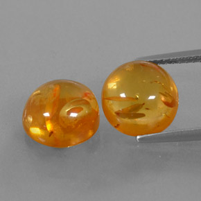 캐럿 천연 옐로우 오렌지 호박 보석, 투명한, 9.55 mm, 투명/반투명