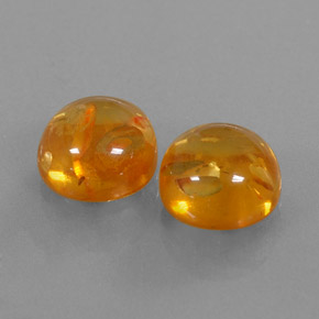캐럿 천연 옐로우 오렌지 호박 보석, 투명한, 9.55 mm, 투명/반투명