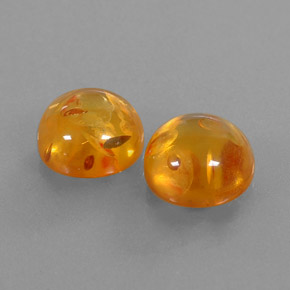 캐럿 천연 옐로우 오렌지 호박 보석, 투명한, 9.68 mm, 투명/반투명