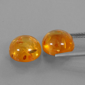 캐럿 천연 옐로우 오렌지 호박 보석, 투명한, 9.68 mm, 투명/반투명