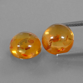 캐럿 천연 옐로우 오렌지 호박 보석, 투명한, 9.48 mm, 투명/반투명