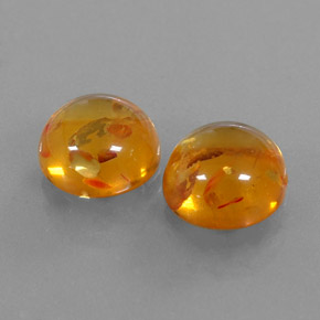 캐럿 천연 옐로우 오렌지 호박 보석, 투명한, 9.48 mm, 투명/반투명