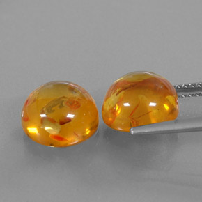 캐럿 천연 옐로우 오렌지 호박 보석, 투명한, 9.48 mm, 투명/반투명