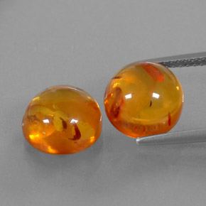 캐럿 천연 옐로우 오렌지 호박 보석, 투명한, 9.55 mm, 투명/반투명
