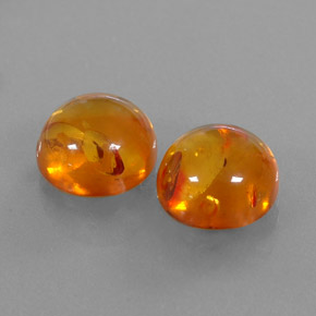 캐럿 천연 옐로우 오렌지 호박 보석, 투명한, 9.55 mm, 투명/반투명