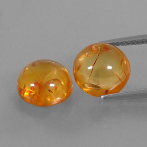 캐럿 천연 옐로우 오렌지 호박 보석, 투명한, 9.53 mm, 투명/반투명