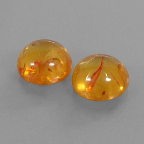 캐럿 천연 옐로우 오렌지 호박 보석, 투명한, 9.53 mm, 투명/반투명