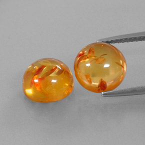 캐럿 천연 옐로우 오렌지 호박 보석, 투명한, 9.65 mm, 투명/반투명