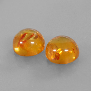 캐럿 천연 옐로우 오렌지 호박 보석, 투명한, 9.65 mm, 투명/반투명