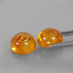 캐럿 천연 옐로우 오렌지 호박 보석, 투명한, 9.65 mm, 투명/반투명