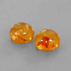 캐럿 천연 옐로우 오렌지 호박 보석, 투명한, 9.58 mm, 투명/반투명