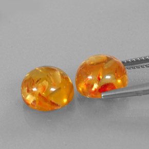 캐럿 천연 옐로우 오렌지 호박 보석, 투명한, 9.58 mm, 투명/반투명