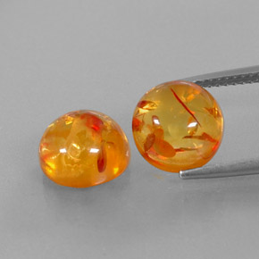 캐럿 천연 옐로우 오렌지 호박 보석, 투명한, 9.49 mm, 투명/반투명