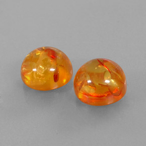 캐럿 천연 옐로우 오렌지 호박 보석, 투명한, 9.49 mm, 투명/반투명