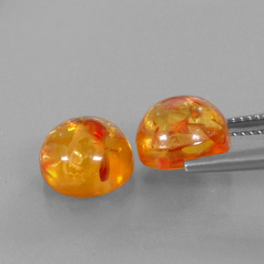캐럿 천연 옐로우 오렌지 호박 보석, 투명한, 9.49 mm, 투명/반투명