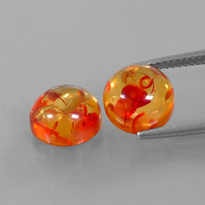 캐럿 천연 옐로우 오렌지 호박 보석, 투명한, 9.46 mm, 투명/반투명