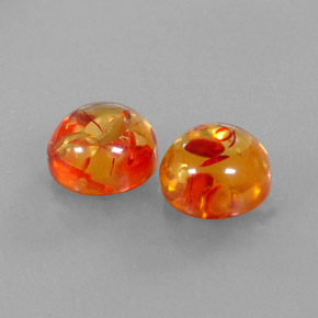 캐럿 천연 옐로우 오렌지 호박 보석, 투명한, 9.46 mm, 투명/반투명