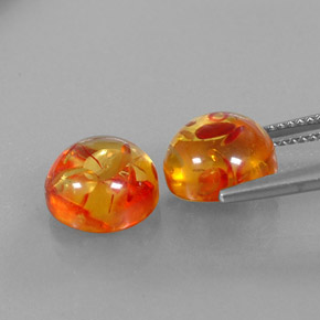 캐럿 천연 옐로우 오렌지 호박 보석, 투명한, 9.46 mm, 투명/반투명