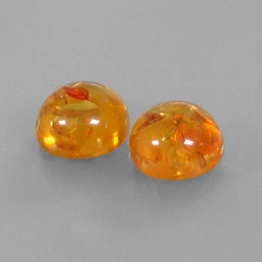 캐럿 천연 옐로우 오렌지 호박 보석, 투명한, 9.53 mm, 투명/반투명