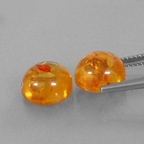 캐럿 천연 옐로우 오렌지 호박 보석, 투명한, 9.53 mm, 투명/반투명