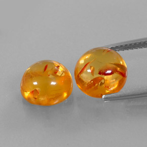 캐럿 천연 옐로우 오렌지 호박 보석, 투명한, 9.64 mm, 투명/반투명