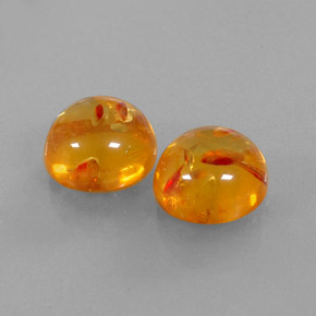 캐럿 천연 옐로우 오렌지 호박 보석, 투명한, 9.64 mm, 투명/반투명