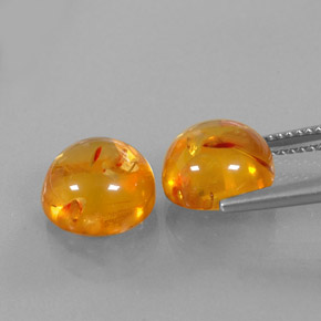 캐럿 천연 옐로우 오렌지 호박 보석, 투명한, 9.64 mm, 투명/반투명