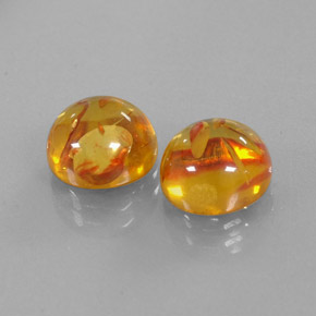 캐럿 천연 옐로우 오렌지 호박 보석, 투명한, 9.48 mm, 투명/반투명