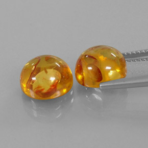 캐럿 천연 옐로우 오렌지 호박 보석, 투명한, 9.48 mm, 투명/반투명
