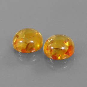캐럿 천연 옐로우 오렌지 호박 보석, 투명한, 9.51 mm, 투명/반투명