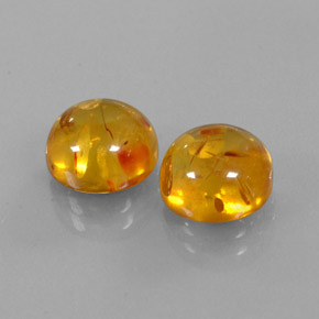캐럿 천연 옐로우 오렌지 호박 보석, 투명한, 9.59 mm, 투명/반투명