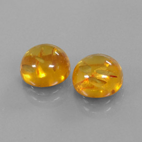 캐럿 천연 옐로우 오렌지 호박 보석, 투명한, 9.62 mm, 투명/반투명