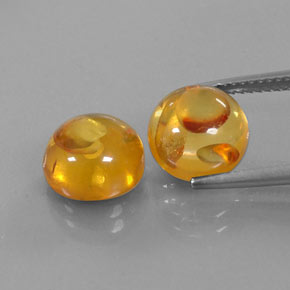 캐럿 천연 옐로우 오렌지 호박 보석, 투명한, 9.53 mm, 투명/반투명