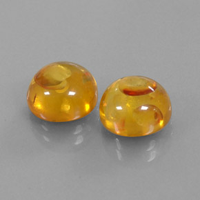 캐럿 천연 옐로우 오렌지 호박 보석, 투명한, 9.53 mm, 투명/반투명