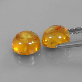 캐럿 천연 옐로우 오렌지 호박 보석, 투명한, 9.53 mm, 투명/반투명