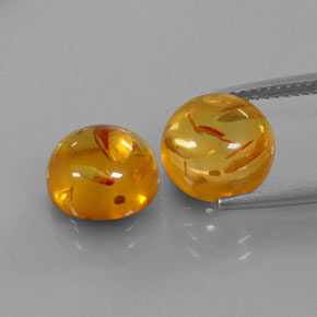캐럿 천연 옐로우 오렌지 호박 보석, 투명한, 9.54 mm, 투명/반투명