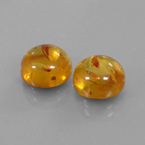 캐럿 천연 옐로우 오렌지 호박 보석, 투명한, 9.54 mm, 투명/반투명