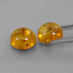캐럿 천연 옐로우 오렌지 호박 보석, 투명한, 9.54 mm, 투명/반투명