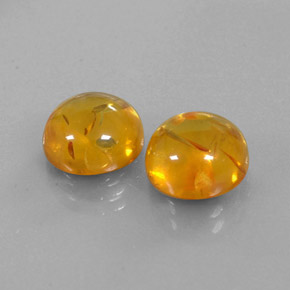 캐럿 천연 옐로우 오렌지 호박 보석, 투명한, 9.61 mm, 투명/반투명