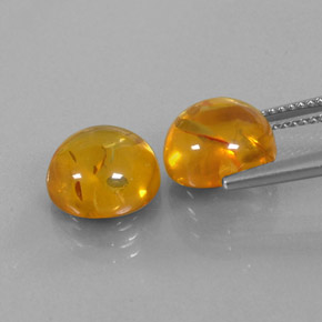 캐럿 천연 옐로우 오렌지 호박 보석, 투명한, 9.61 mm, 투명/반투명
