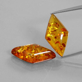 캐럿 천연 옐로우 오렌지 호박 보석, 멋진 모양, 19.4×10.7 mm, 투명한