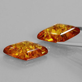 캐럿 천연 옐로우 오렌지 호박 보석, 멋진 모양, 19.4×10.7 mm, 투명한