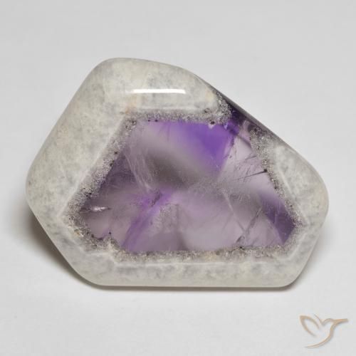 28.89캐럿 천연 멀티컬러 아메시스트 지오드 슬라이스, 멋진 모양, 투명한