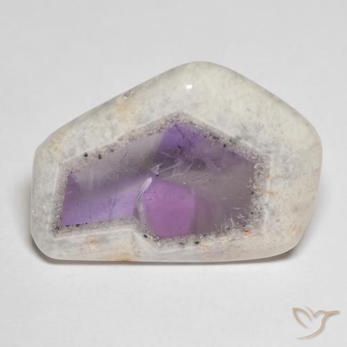 24.91ct 자연스러운 다색 자수정 지오드 슬라이스, 팬시한, 투명한