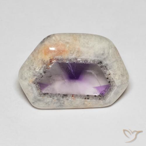 19.81ct 자연스러운 다색 자수정 지오드 슬라이스, 팬시한, 투명한